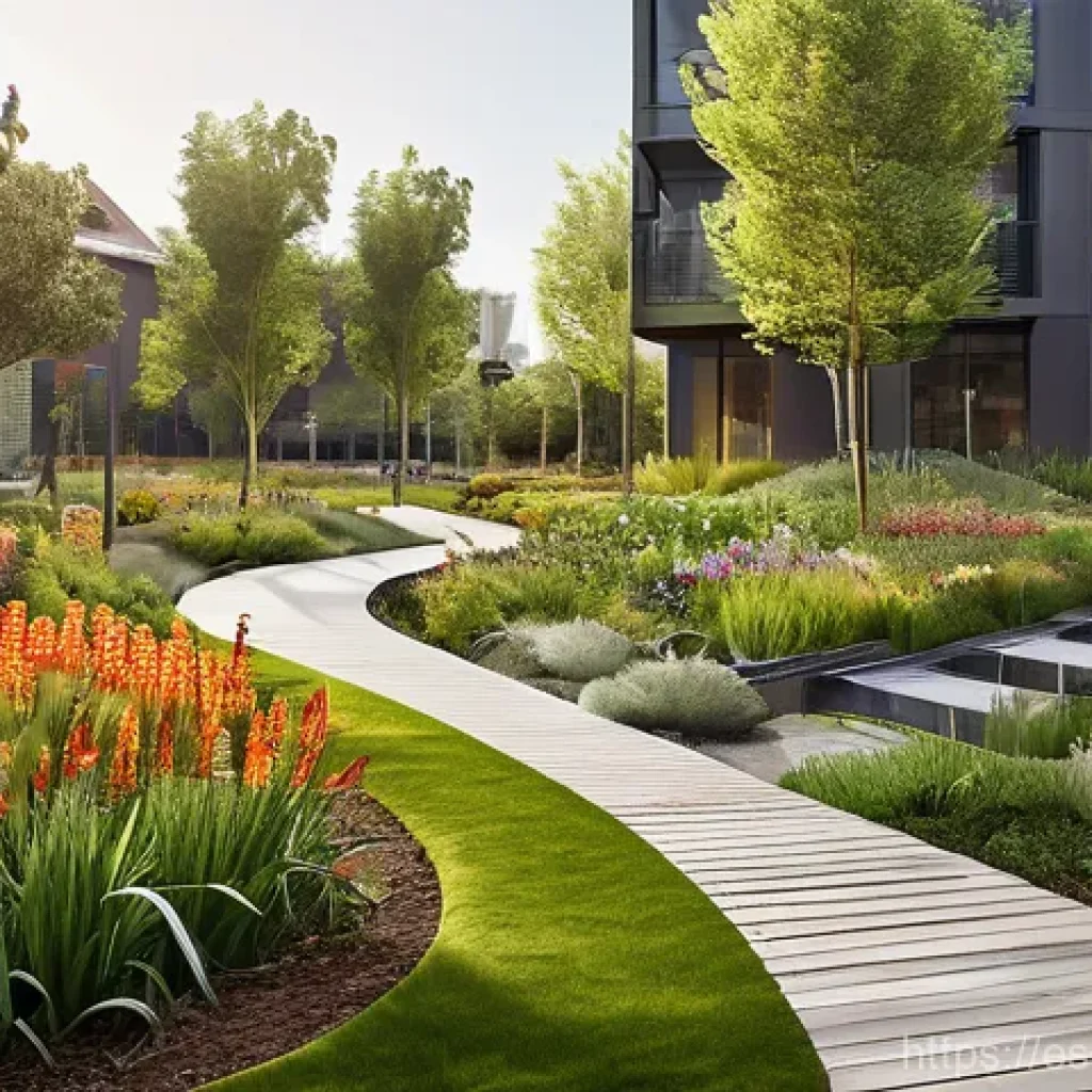 조경 전문 교육 과정 비교 - **Prompt 1: Vibrant Urban Green Space**
"A photorealistic image of a modern, sustainable urban p...