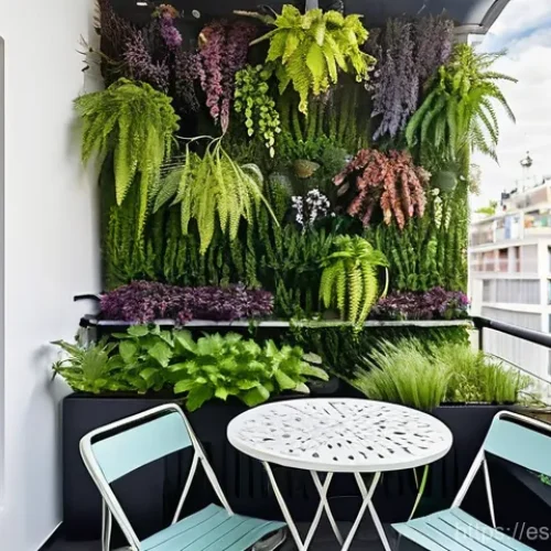 조경 업무에서의 창의적 문제 해결 사례 - **Urban Balcony Oasis with Vertical Garden:**
    "A cozy, beautifully designed small urban balcony ...