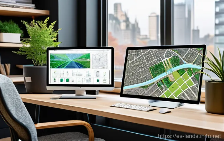 조경 면접 질문과 답변 준비 - **Prompt 1: The Modern Landscape Architect's Digital Studio**
"A highly detailed, realistic phot...